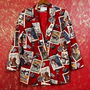 SHARON YOUNG Vintage Classic Cowboy Western Movies Posters Jacket Blazer M